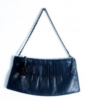 CHANEL BLACK LAMBSKIN CAMELLIA