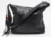 CHANEL BLACK LEATHER TOTE HAND
