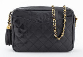 CHANEL BLACK LIZARD SKIN CAMER