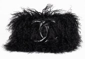 CHANEL BLACK MONGOLIAN LAMB FU