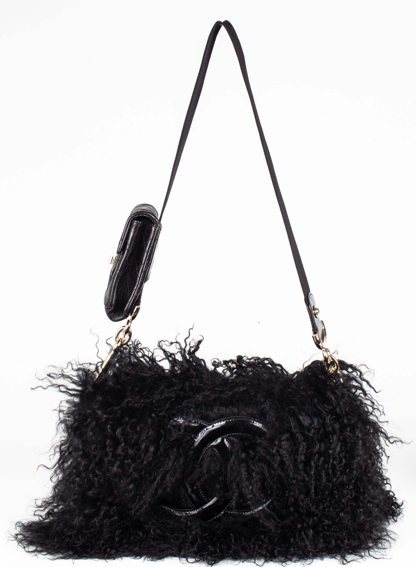 CHANEL BLACK MONGOLIAN LAMB FUR