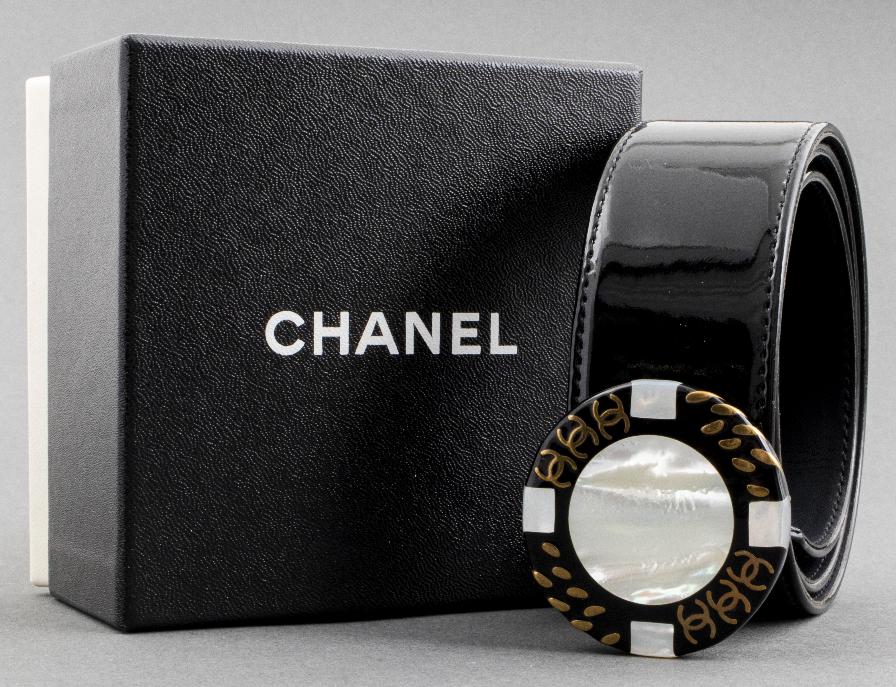 CHANEL BLACK PATENT LEATHER