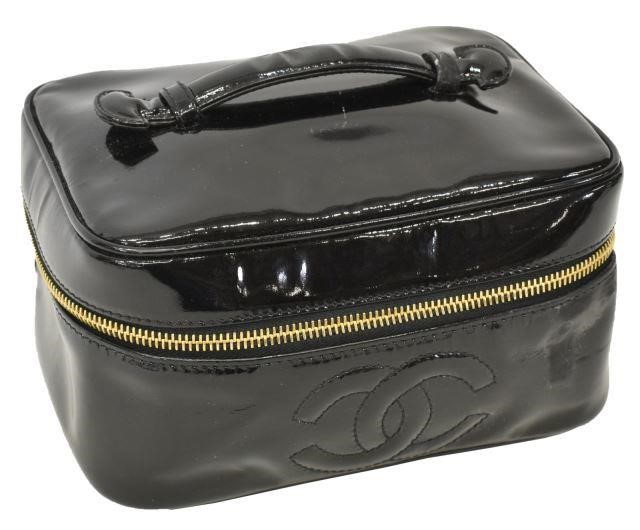 CHANEL BLACK PATENT LEATHER