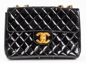 CHANEL BLACK PATENT LEATHER FL