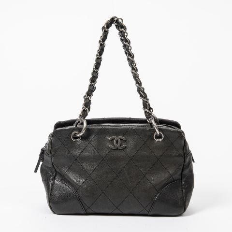 CHANEL BLACK QUILTED LEATHER