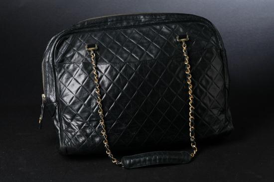 CHANEL BLACK QUILTED LEATHER