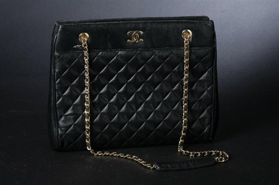 CHANEL BLACK QUILTED LEATHER