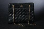CHANEL BLACK QUILTED LEATHER H