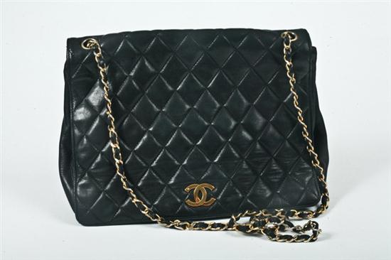 CHANEL BLACK QUILTED LEATHER