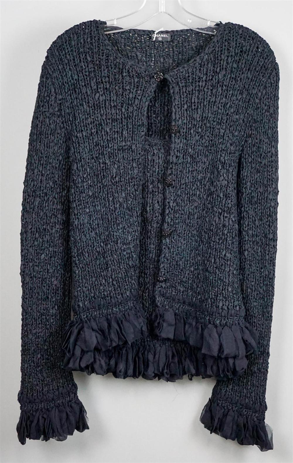 CHANEL BLACK RIBBON SWEATER