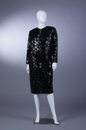 CHANEL BLACK SEQUINED EVENING
