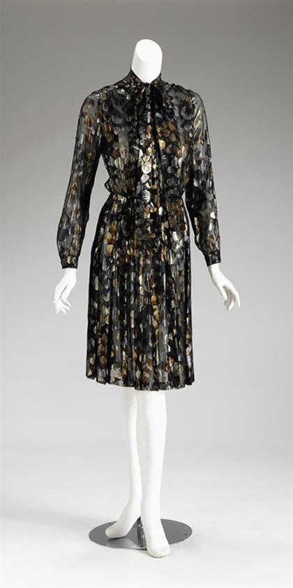 Chanel black silk chiffon