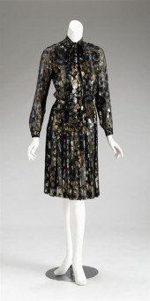 Chanel black silk chiffon meta