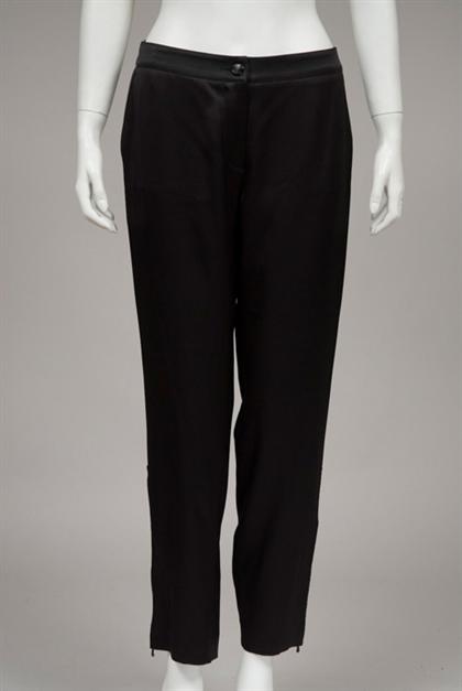Chanel black silk satin evening