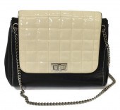 CHANEL BLACK & WHITE PATENT LE
