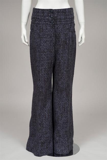 Chanel blue boucle high-waist