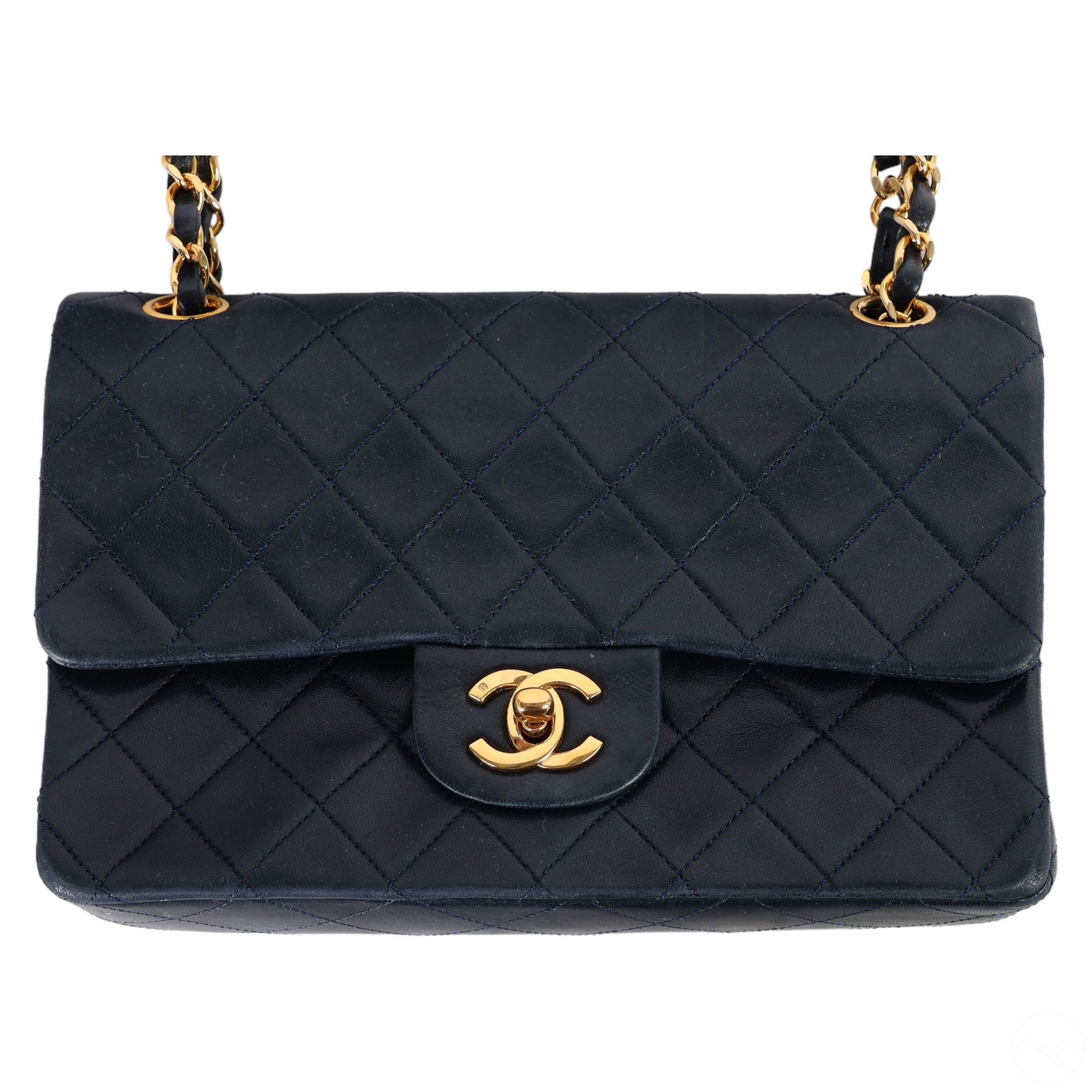 CHANEL BLUE QUILTED LAMBSKIN