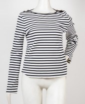 CHANEL BOATNECK STRIPED SWEATE