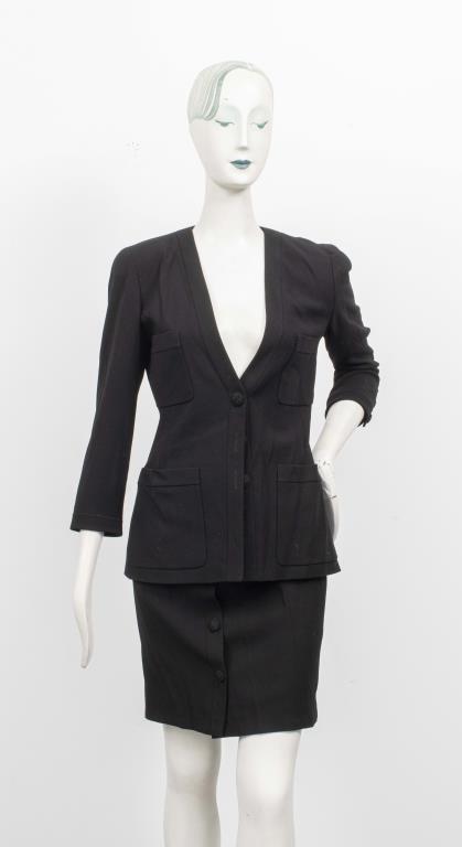 CHANEL BOUTIQUE BLACK SKIRT SUIT