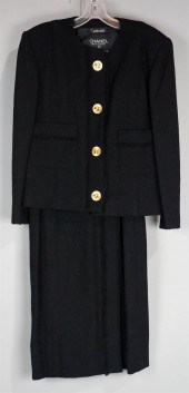 CHANEL BOUTIQUE BLACK WOOL TWO