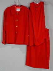 CHANEL BOUTIQUE RED WOOL BOUCL