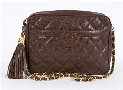 Chanel brown caviar leather purse