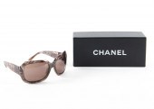 CHANEL BROWN PATTERNED SUNGLAS