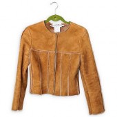CHANEL BROWN SHEEPSKIN JACKETD