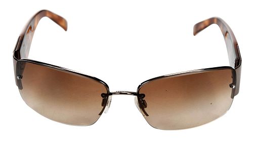 CHANEL BROWN TINTED SUNGLASSES,