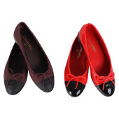 CHANEL BURGUNDY RED BALLERINA