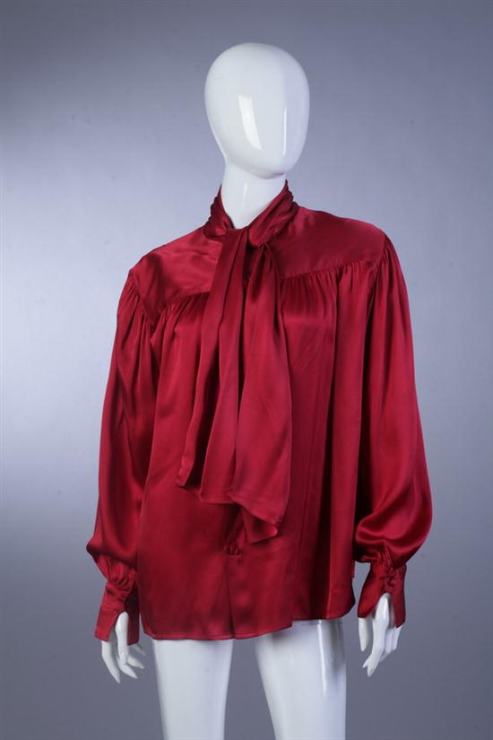 CHANEL BURGUNDY SILK BLOUSE late