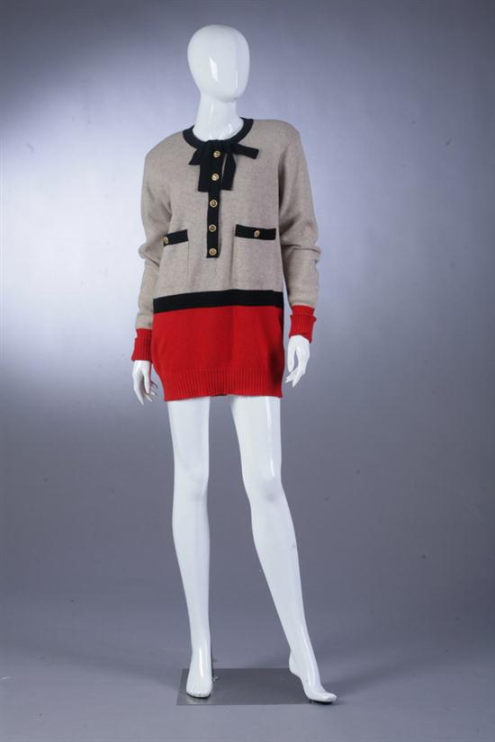 CHANEL CASHMERE COLORBLOCK TUNIC