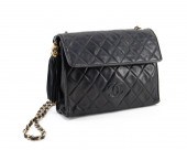 CHANEL "CC" SMALL QUILTED BLAC