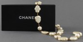 CHANEL CHAIN & FAUX PEARL ADJU