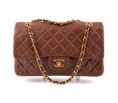CHANEL CHOCOLATE QUILTED DOUBL