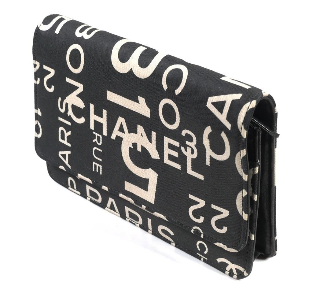CHANEL CLUTCH, LOGO PRINT