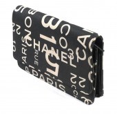 CHANEL CLUTCH, LOGO PRINT FABR