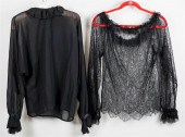 CHANEL COUTURE BLACK SILK BLOU