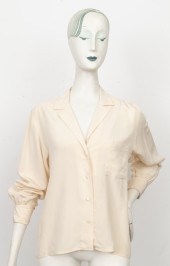 CHANEL CREAM SILK BUTTON DOWN