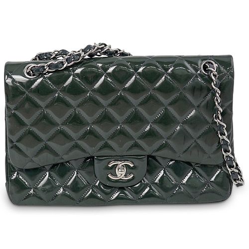 CHANEL DOUBLE FLAP DARK GREEN