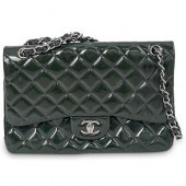 CHANEL DOUBLE FLAP DARK GREEN