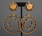 CHANEL DOUBLE HOOP LAMBSKIN EA