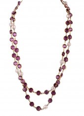CHANEL FAUX PEARL AND PURPLE G