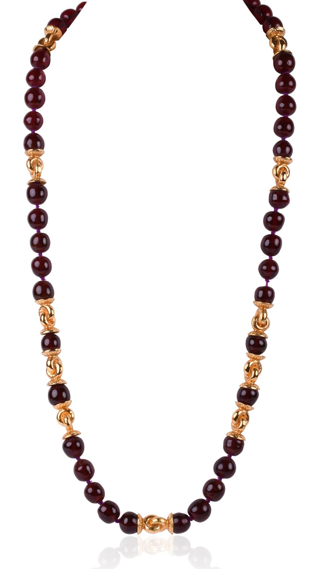 CHANEL GLASS BEADED NECKLACE, CIRCA