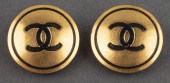 CHANEL GOLD TONE CIRCLE LOGO C