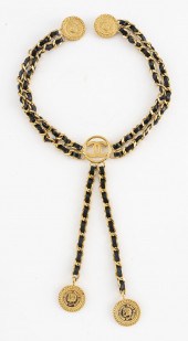 CHANEL GOLD-TONE LINK AND MEDA