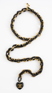 CHANEL GOLD-TONE METAL AND WOO