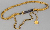 CHANEL GOLD-TONE METAL & BLACK