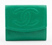 CHANEL GREEN CAVIAR LEATHER FO