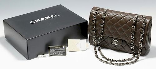 CHANEL JUMBO CLASSIC FLAP BAG, DARK